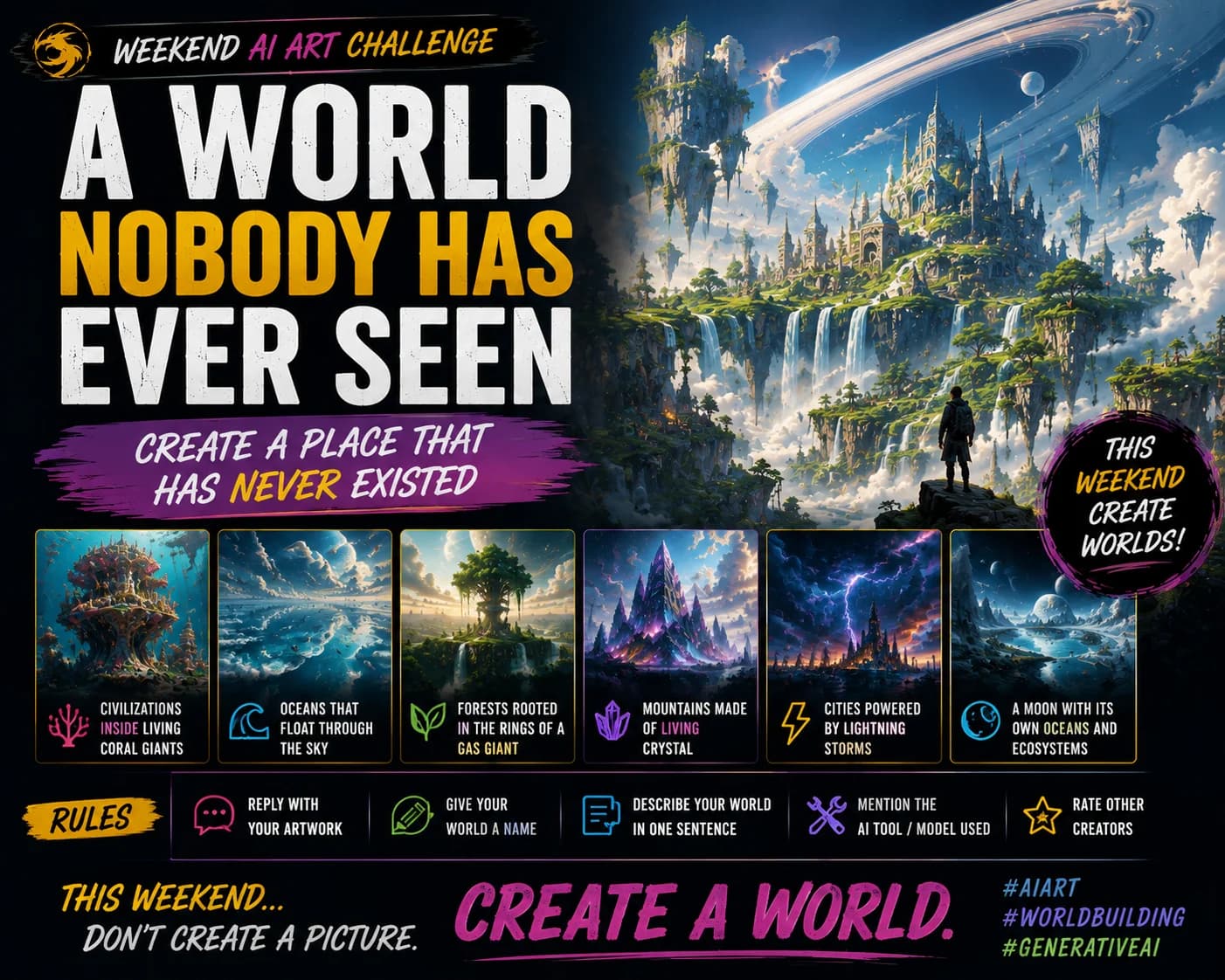 WEEKEND AI ART CHALLENGE - A WORLD NOBODY HAS EVER SEEN